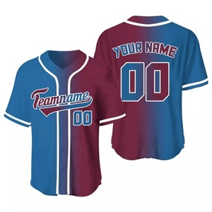 Unisex Full Button Baseball Softball Jersey Breathable Quick Dry 100% Polyester Digital Print Short Sleeve Custom Team Name - Product Image 1