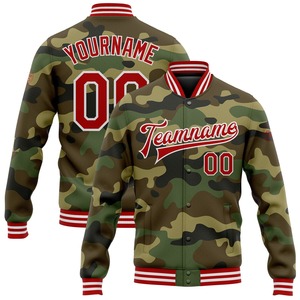 Vente en gros dans l'industrie directe, blouson décontracté pour l'hiver personnalisé, noir-blanc olive, veste à pression intégrale Varsity Letterman Salute To Service - Product Image 3