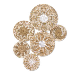 Décoration murale en herbe de mer sur le thème bohème, meilleur choix, art mural suspendu en paille tressée pour les murs, accent - Product Image 2