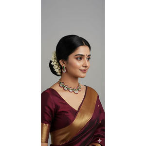 Kundan Meena Diamond Polki <b>Choker</b> 14K <b>Gold</b> Plated Classic Party Jewelry - Product Image 1