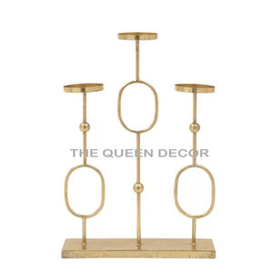 Bougeoir en métal plaqué or de luxe Lanternes décoratives de table Taille personnalisée Éclairage de Noël de mariage personnalisé - Product Image 5