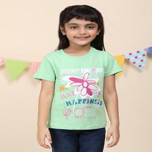 Camiseta de cuello redondo Smart Look 100% algodón para niñas disponible en diferentes métodos de impresión Venta seleccionada a mano camiseta impresa para niñas - Product Image 1