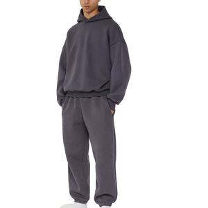 Logotipo personalizado 400GSM 500GSM Hombres Caja de gran tamaño Ajuste Grueso Pesado Algodón Hombro caído Boxy en blanco Sudadera con capucha recortada Hombres - Product Image 1