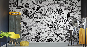 Papier peint personnalisé Modern Street Art Poésie Graffiti et Stickers muraux muraux pour canapé Salon et couloir Papier peint - Product Image 4