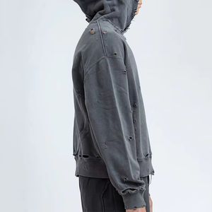 Sweat à capuche surdimensionné personnalisé pour homme, en coton délavé, style décontracté, sweat à capuche en molleton français de haute qualité, sweat à capuche pour homme - Product Image 5