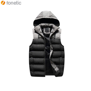 Chaleco Acolchado Personalizado de Media Manga para Hombre, con Capucha, Relleno de Algodón, Cortavientos, Alta Calidad, Venta al por Mayor - Product Image 3