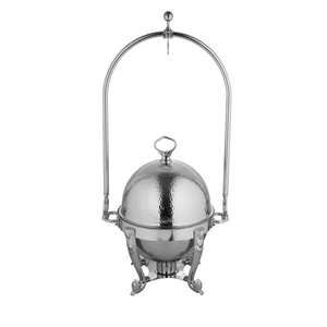 Présentoir de vaisselle au design martelé en cuivre en métal lourd pour les restaurants de restauration de service de cuisine d'hôtel - Product Image 3