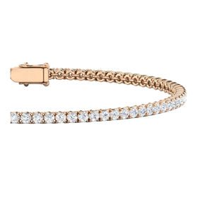 Bracelet tennis en or rose 14K diamant Moissanite pour dames plaqué or pour cadeau - Product Image 4
