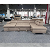 Huicheng Furniture Canapé-lit extractible sectionnel avec pouf de rangement Canapé-lit double pour le salon
