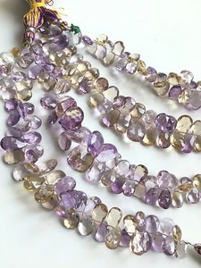 Cuentas de piedras preciosas de gotas facetadas de ametrino Natural más vendidas para joyería artesanal y accesorios de moda disponibles para la venta - Product Image 2