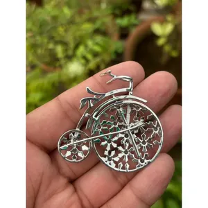 Broche et pendentif en topaze bleue de Londres naturelle, en argent sterling 925, bijoux fins faits à la main, cadeau de luxe, plaqué rhodium - Product Image 4
