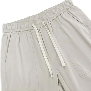 Pantalon cargo léger en toile de polyester pour hommes à séchage rapide Style de rue taille haute jambes larges nouveau design surdimensionné coupe-vent - Product Image 4