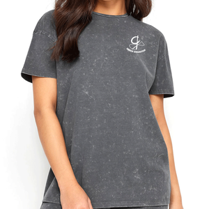 2025 nouveau Style ample lavé à l'acide T-Shirts pour les femmes personnalisé pékin en détresse conception été trou décoration - Product Image 5