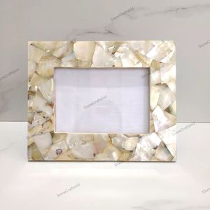 Marco de fotos de estilo náutico de lujo hecho a mano con incrustaciones de nácar decoración de pared de concha de mar y decoración de pared de mesa ágata - Product Image 3