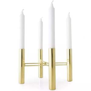 Chandelier d'église en métal doré rose pour 6 bougies, grand pilier design, éclairage élégant pour cérémonies - Product Image 6