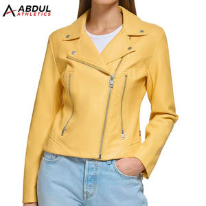Chaqueta de Cuero para Mujer, Precio Bajo, al por Mayor, Chaqueta de Cuero PU, Moderna, Ajustada - Product Image 1