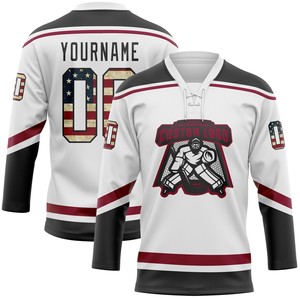 Custom lace neck hockey jersey wholesale breathable fabric lace neck ice hockey jersey factory direct bulk supply - Product Image 2