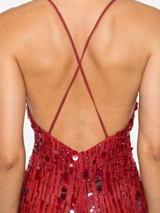 Vestido de fiesta de noche ceñido al cuerpo rojo, ropa antiestática de gasa transpirable para mujer, 2025, sin mangas completo de lujo para mujer - Product Image 4