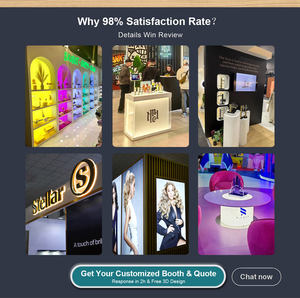 DISEÑO PERSONALIZADO Stand de Exhibición Plegable de Lujo con Estantes, Exhibición en Pared, Stand de Exhibición de Madera de 10x30 pies - Product Image 4