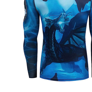 La mejor calidad Sublimación personalizada Impreso Rash Guards Estilo deportivo de secado rápido Característica de compresión Longitud larga Liso Alta calidad - Product Image 5