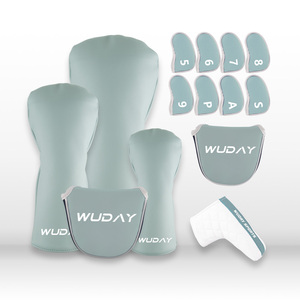 ... Cubierta de cabeza de golf de cuero PU universal para hombres se adapta a los palos híbridos o de conductor con interior suave y apertura de calcetín elástico - Product Image 5