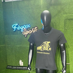 Camiseta personalizada directa de fábrica 100% de algodón con cuello en V para hombre, Camiseta holgada de manga corta con estampado de sublimación - Product Image 1