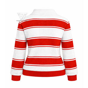 Wholesale Greek Delta | Sigma | Theta | DST Sorority Clothing Long Sleeve Deep V-Neck Striped Pullover Sweater <b>Cardigan</b> - Product Image 2