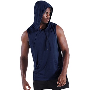 Sweat à capuche sans manches pour hommes Sweats à capuche sans manches en tricot délavé de haute qualité super doux et respirant pour hommes - Product Image 1