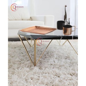 Bandeja de servicio de acabado chapado brillante de cobre, bandeja de decoración de mesa de comedor decorativa de frutas, bandeja de decoración de restaurante de Hotel y bandeja de decoración del hogar - Product Image 3