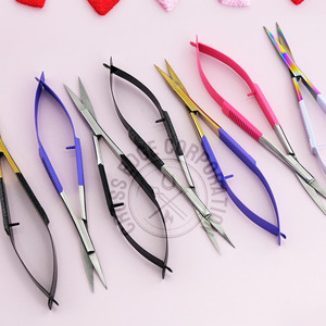 Ciseaux à ressort de haute qualité à prise facile Extensions de cils Ciseaux de toilettage Ciseaux à cuticules à pointe fine Acier inoxydable - Product Image 3