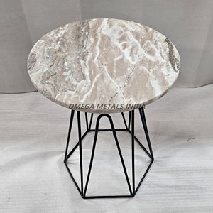 Mesa de centro redonda de madera natural con patas de metal negro con un diseño de bandeja único perfecto para la decoración moderna del hogar - Product Image 6