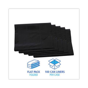 Forros para Contenedores Industriales de Alta Resistencia Boardwalk de 60 Galones, 1.7 Mil, 38 Pulgadas X 58 Pulgadas Paquete Plano Negro-100/Cartón - Product Image 5