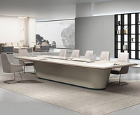 Table de conférence de luxe moderne de grande taille, design antique, design en marbre blanc