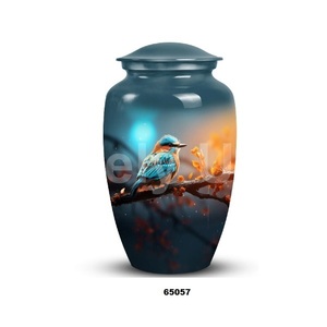 Beautiful Aluminium Sparrow Bird Cremation Memorial Urn for Adult Human Ashes Decorative Large Funeral Urn With Free <b>Velvet</b> <b>Bag</b> - Product Image 2
