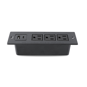 MADE in VIETNAM Hidden Power Strip with <b>3</b> Outlets <b>USB</b> and Type <b>C</b> Charging US Safety Standard Socket in Black/White - Product Image 2