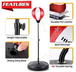 Support réglable et gants Sac de sable en cuir pour enfants 3-10 ans Garçons et filles Boxe Entraînement Reflex <span class=keywords><strong>Ball</strong></span> pour 3-10 ans - Product Image 2