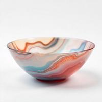 Stilvolle Harz schale mit buntem Kunst muster Hochglanz finish Ideal für dekorative Esstisch einstellungen und Tisch gebrauch