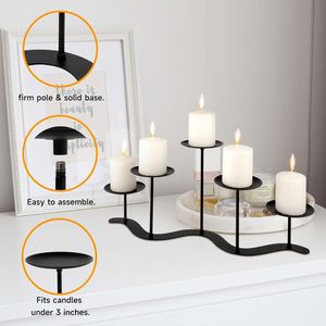 Support de bougie en métal artistique avec des motifs sculpturaux, parfait pour la décoration intérieure élégante, fabricant et exportateur indien - Product Image 4