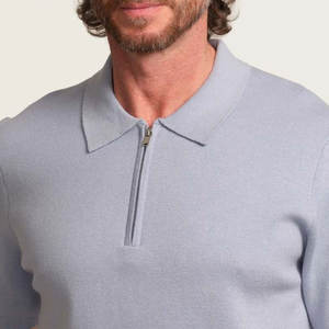 Estilista Wear New Look Men Quarter Zip Polo T Shirt Superventas Calidad superior Hombres Quarter Zip Polo T Shirt - Product Image 4