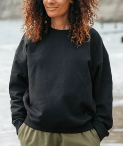 Sweat-shirt pour femme, col rond, pour l'automne et l'hiver, ample, décontracté, haut de sport, activités de plein air, 100% coton molletonné - Product Image 3