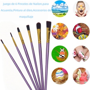6 pinceles para acuarela, pintura al óleo y accesorios de maquillaje - Product Image 1