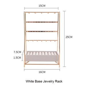 Élégant support de bijoux en or pour boucles d'oreilles colliers bagues élégant organisateur en métal pour vanité, coiffeuse et vitrine - Product Image 3