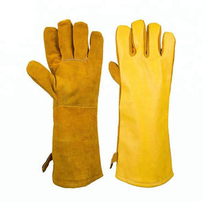 2025 Premium Pakistán hecho antideslizante protector grueso cuero de vaca dividido guantes de soldadura para Unisex personalizable - Product Image 3