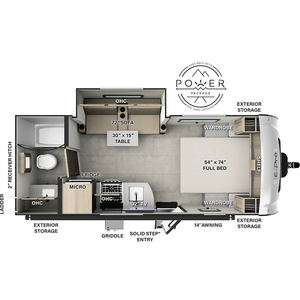 Caravane compacte moderne 4x4 Forest River Flagstaff E-Pro 20FBS 2025 avec suspension indépendante, remorque RV élégante et mobile, gris 2 - Product Image 1