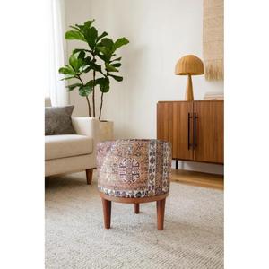 Moroccan <b>Leather</b> Pouf Handmade Ottoman Footstool Traditional Handcrafted <b>Pouffe</b> Home Decor Boho Ottoman Seat Living Roo - Product Image 1
