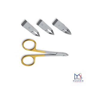 Gold Handle Stainless Steel Cuticle Scissors with Wide Jaw Opening <b>Pointed</b> Blade Durable Design-Size 4" - Product Image 3
