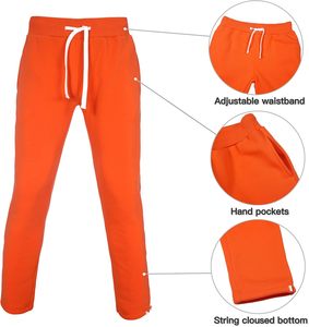 Survêtements orange pour hommes, survêtements 2 pièces, survêtements de jogging décontractés, sweats à capuche zippés et pantalons de survêtement athlétiques - Product Image 5