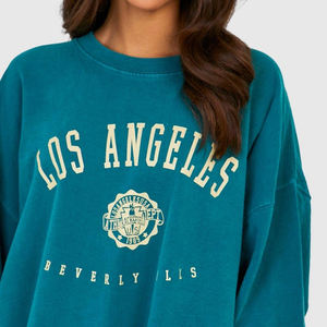 2025 otoño ropa de moda de gran tamaño para mujer manga larga cuello redondo Casual pulóver Top sudadera de gran tamaño - Product Image 4