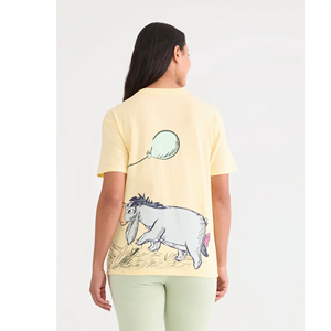 Conception de logo personnalisé OEM femmes 100% coton jaune T-shirt col rond manches courtes surdimensionné personnalisé grande taille solide ODM - Product Image 3