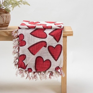 New Latest Collection Of Super Soft Festival Valentine Day Heart Block Printed Cotton <b>Throw</b> Blanket - Product Image 6